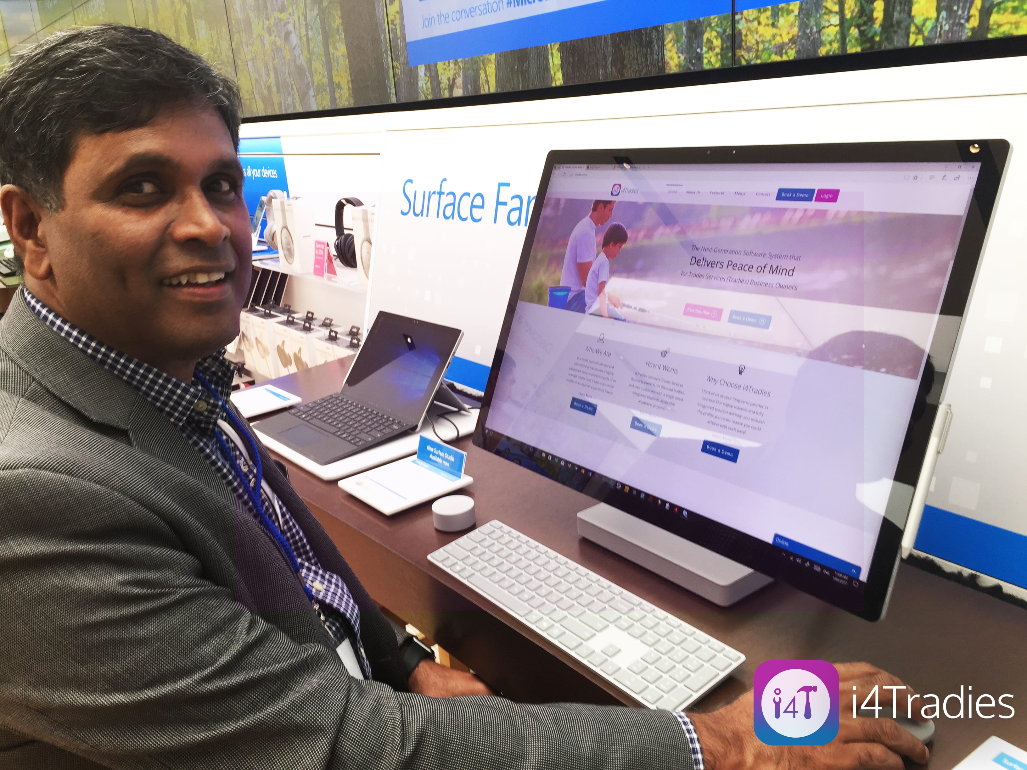 Logan on surface studio